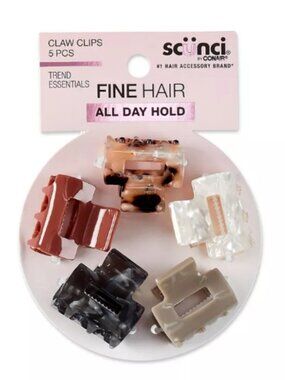 scünci Fine Hair Claw Clips 5pc - NWT